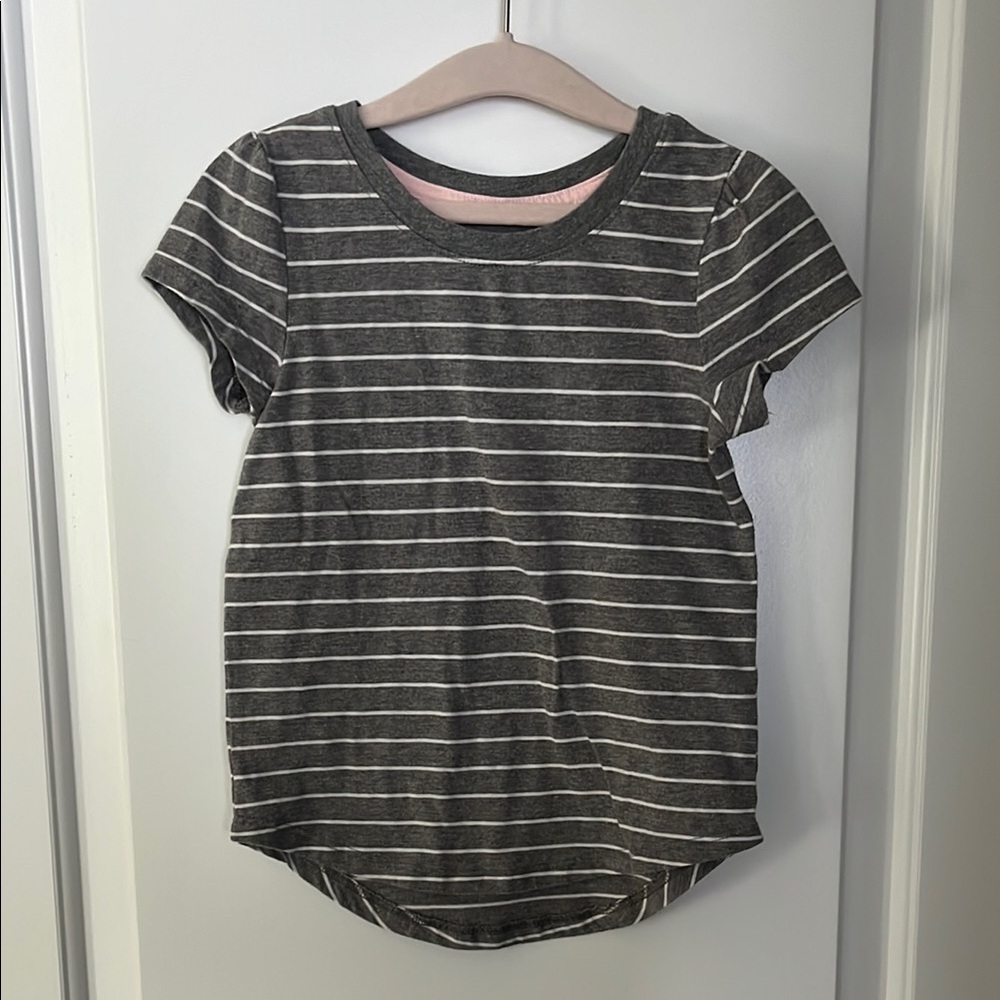 Cat & Jack heather gray striped tee